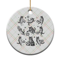 Funny Cat Soccer Player Ceramic Ornament Gift For Soccer Lovers