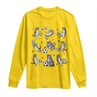 Funny Cat Soccer Player Long Sleeve Shirt Gift For Soccer Lovers