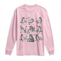Funny Cat Soccer Player Long Sleeve Shirt Gift For Soccer Lovers