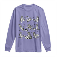 Funny Cat Soccer Player Long Sleeve Shirt Gift For Soccer Lovers