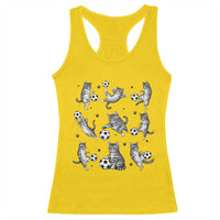Funny Cat Soccer Player Racerback Tank Top Gift For Soccer Lovers