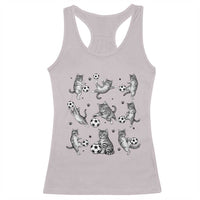 Funny Cat Soccer Player Racerback Tank Top Gift For Soccer Lovers