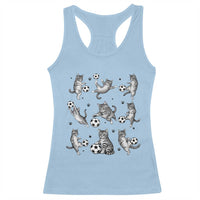 Funny Cat Soccer Player Racerback Tank Top Gift For Soccer Lovers