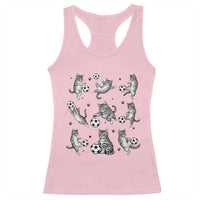 Funny Cat Soccer Player Racerback Tank Top Gift For Soccer Lovers