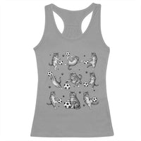 Funny Cat Soccer Player Racerback Tank Top Gift For Soccer Lovers