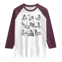 Funny Cat Soccer Player Raglan Shirt Gift For Soccer Lovers