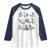 Funny Cat Soccer Player Raglan Shirt Gift For Soccer Lovers