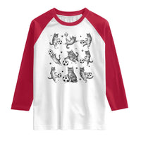 Funny Cat Soccer Player Raglan Shirt Gift For Soccer Lovers