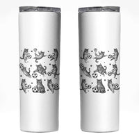 Funny Cat Soccer Player Skinny Tumbler Gift For Soccer Lovers