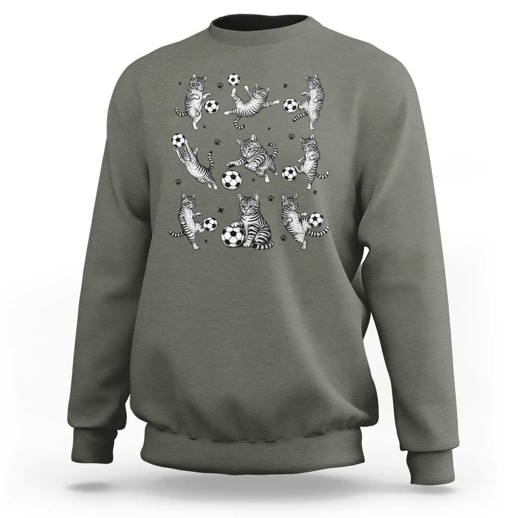Funny Cat Soccer Player Sweatshirt Gift For Soccer Lovers