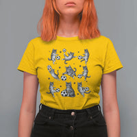 Funny Cat Soccer Player T Shirt For Women Gift For Soccer Lovers