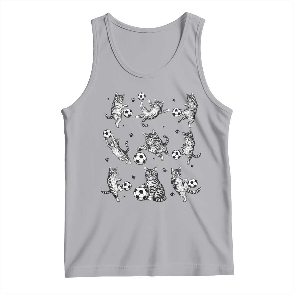 Funny Cat Soccer Player Tank Top Gift For Soccer Lovers