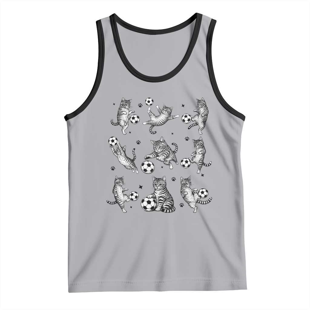 Funny Cat Soccer Player Tank Top Gift For Soccer Lovers