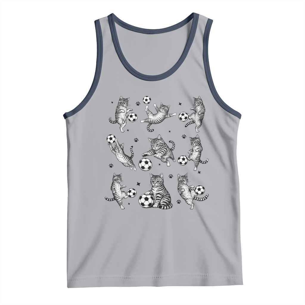 Funny Cat Soccer Player Tank Top Gift For Soccer Lovers