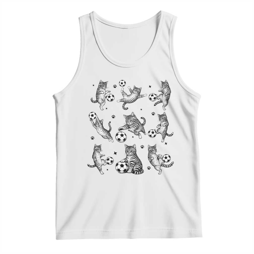 Funny Cat Soccer Player Tank Top Gift For Soccer Lovers