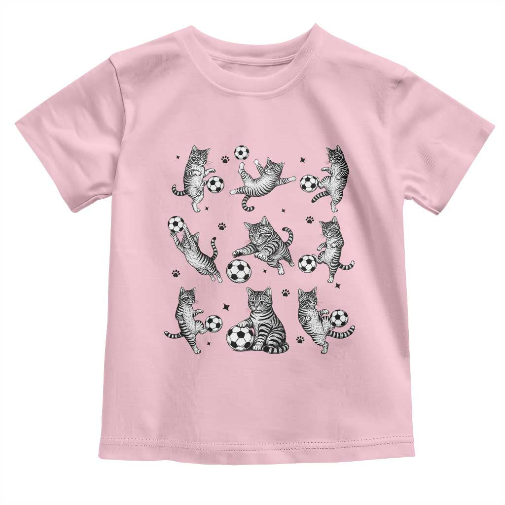 Funny Cat Soccer Player Toddler T Shirt Gift For Soccer Lovers