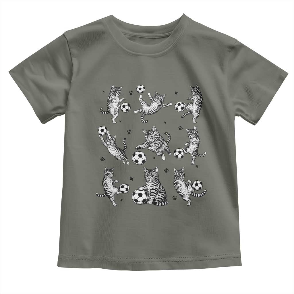 Funny Cat Soccer Player Toddler T Shirt Gift For Soccer Lovers