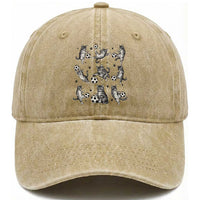 Funny Cat Soccer Player Washed Cotton Baseball Cap Gift For Soccer Lovers