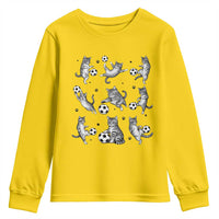 Funny Cat Soccer Player Youth Sweatshirt Gift For Soccer Lovers