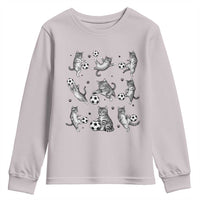 Funny Cat Soccer Player Youth Sweatshirt Gift For Soccer Lovers