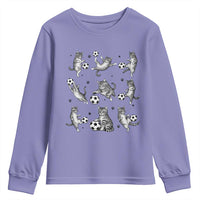 Funny Cat Soccer Player Youth Sweatshirt Gift For Soccer Lovers