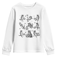 Funny Cat Soccer Player Youth Sweatshirt Gift For Soccer Lovers