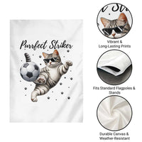 Purrfect Striker Garden Flag Funny Cat Soccer Player Gift