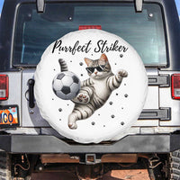Purrfect Striker Spare Tire Cover Funny Cat Soccer Player Gift