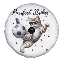 Purrfect Striker Spare Tire Cover Funny Cat Soccer Player Gift