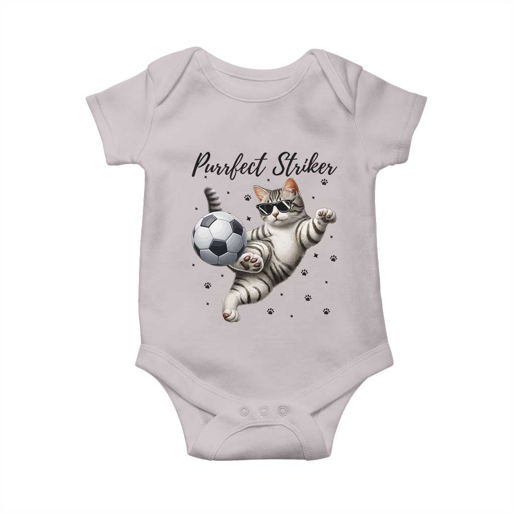 Purrfect Striker Baby Onesie Funny Cat Soccer Player Gift