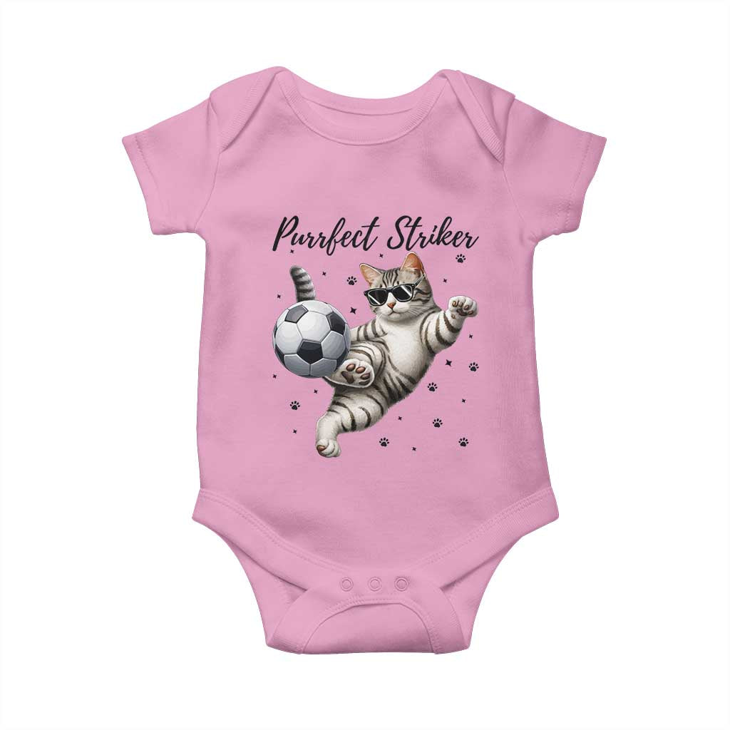 Purrfect Striker Baby Onesie Funny Cat Soccer Player Gift