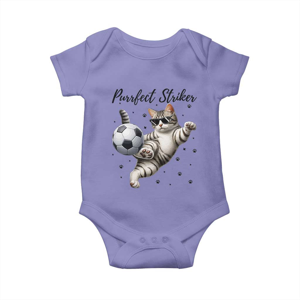 Purrfect Striker Baby Onesie Funny Cat Soccer Player Gift
