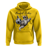 Purrfect Striker Hoodie Funny Cat Soccer Player Gift