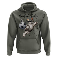 Purrfect Striker Hoodie Funny Cat Soccer Player Gift