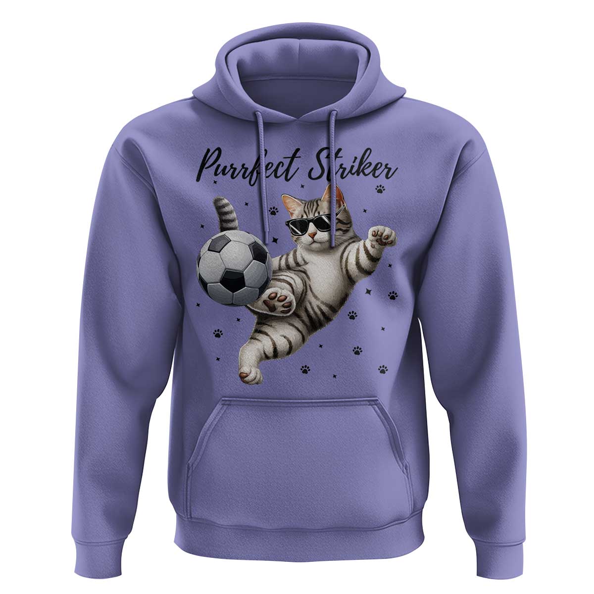 Purrfect Striker Hoodie Funny Cat Soccer Player Gift