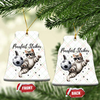 Purrfect Striker Ceramic Ornament Funny Cat Soccer Player Gift