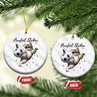 Purrfect Striker Ceramic Ornament Funny Cat Soccer Player Gift