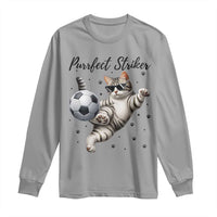 Purrfect Striker Long Sleeve Shirt Funny Cat Soccer Player Gift