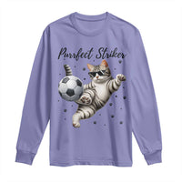 Purrfect Striker Long Sleeve Shirt Funny Cat Soccer Player Gift