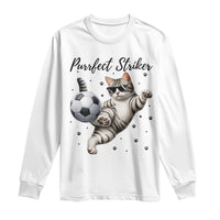 Purrfect Striker Long Sleeve Shirt Funny Cat Soccer Player Gift