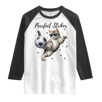 Purrfect Striker Raglan Shirt Funny Cat Soccer Player Gift