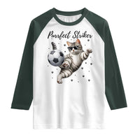 Purrfect Striker Raglan Shirt Funny Cat Soccer Player Gift