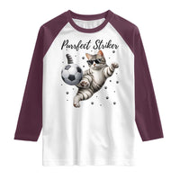 Purrfect Striker Raglan Shirt Funny Cat Soccer Player Gift