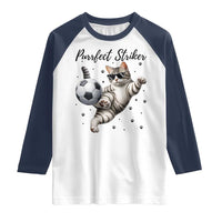 Purrfect Striker Raglan Shirt Funny Cat Soccer Player Gift