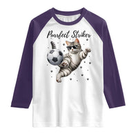 Purrfect Striker Raglan Shirt Funny Cat Soccer Player Gift