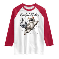 Purrfect Striker Raglan Shirt Funny Cat Soccer Player Gift