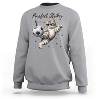 Purrfect Striker Sweatshirt Funny Cat Soccer Player Gift