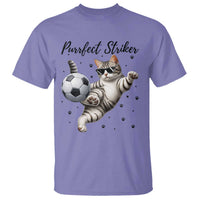Purrfect Striker T Shirt Funny Cat Soccer Player Gift