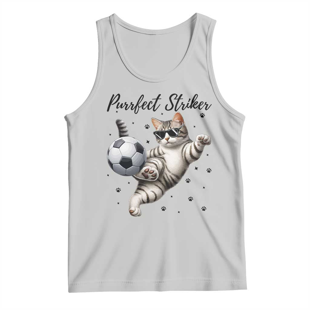 Purrfect Striker Tank Top Funny Cat Soccer Player Gift
