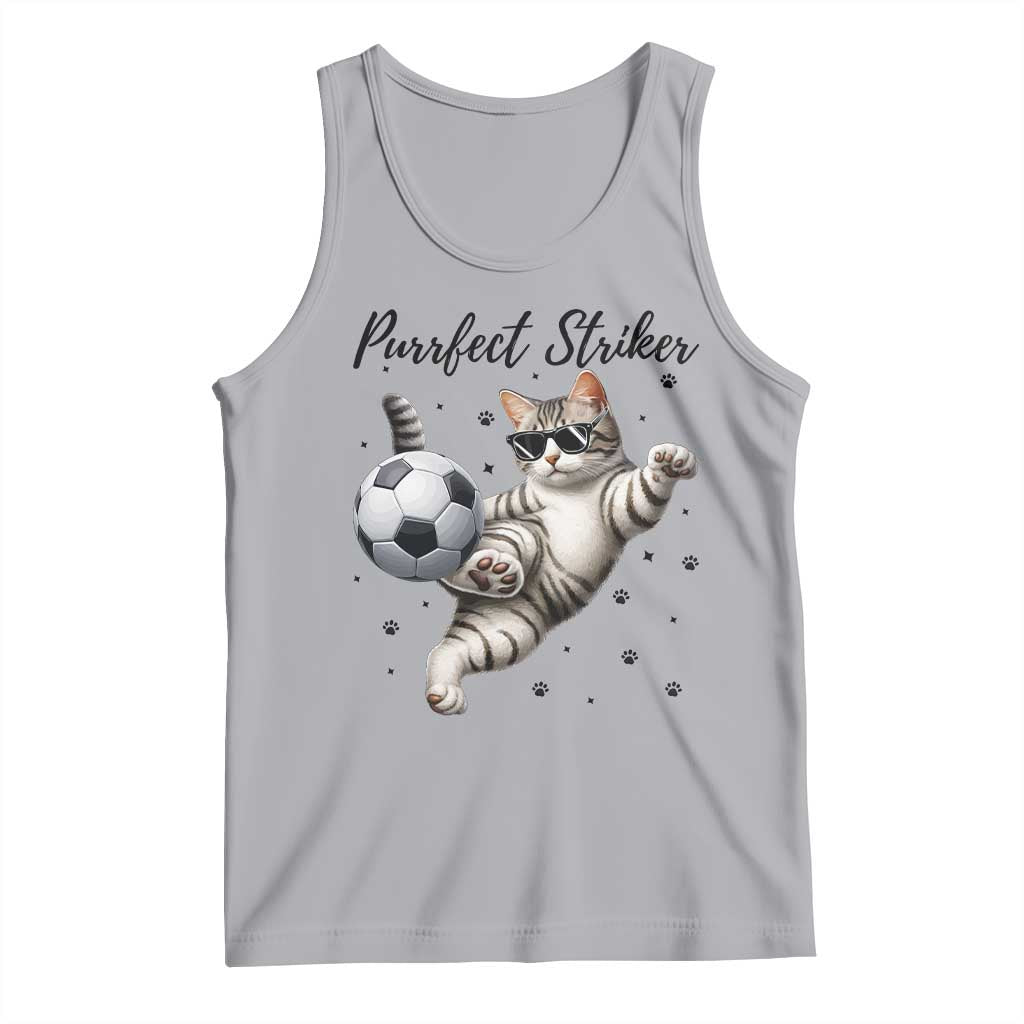 Purrfect Striker Tank Top Funny Cat Soccer Player Gift